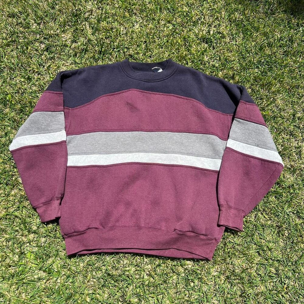 90s AZ sport stripe block y2k sweater Mens size XL